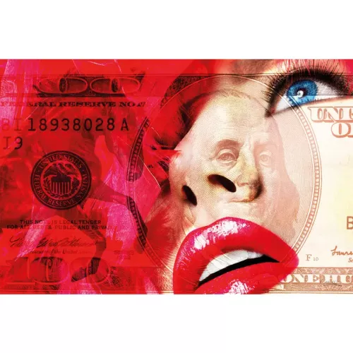 Red Lips + Money 120x180x2cm