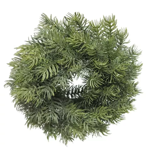 Pine wreath Rory white powder 25x25x8cm