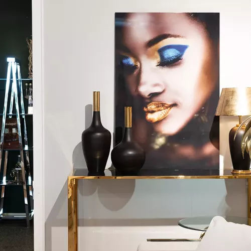 Payaa Vase Sonia black and gold 26x26x48cm (115062)