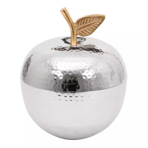 Apple silver-colored storage box 15x15x19cm Large