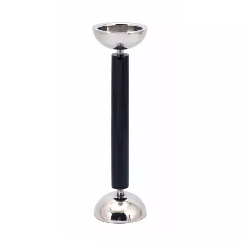 Candleholder 10x10x33cm Large silver black