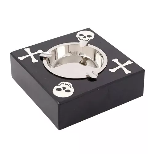 Ashtray 16x16x6cm Skull & Bones
