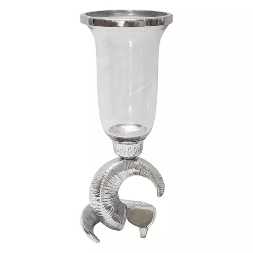 Lantern Travis 20x20x49cm with ram's horn base