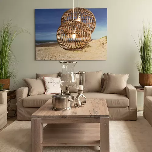 Payaa Lantern Travis 20x20x49cm with ram's horn base (112538)