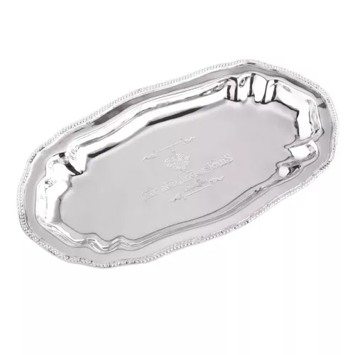 Tray 26x14.5x2cm Small silver-colored