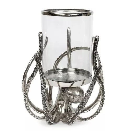 Octopus Lantern 32x32x37cm silver-colored