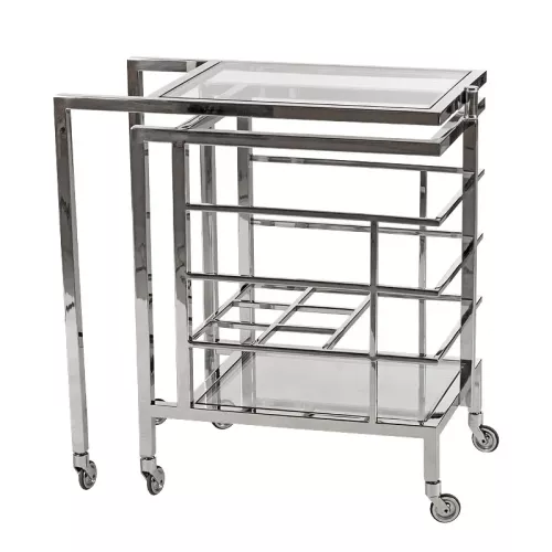 Bar Trolley Ernesto 72x42x77cm with clear glass