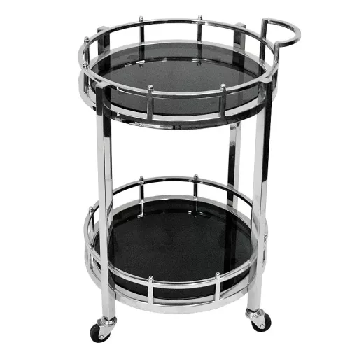 Bar Trolley Damari 50x50x78cm With Black Glass