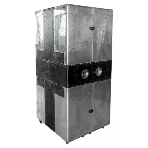 Payaa Airplane Wine Cabinet Sussex 86x80x177cm with black leather (102319)