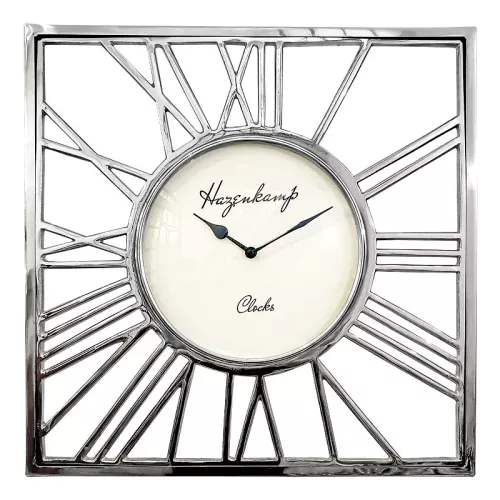 Wall clock silver-colored Square 50x5x50cm