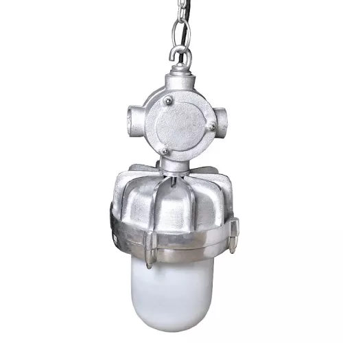 Hanging lamp 24x24x57cm retro white silver metal