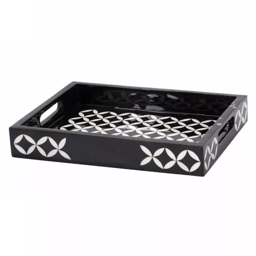 Tray 36x29x6cm black and white