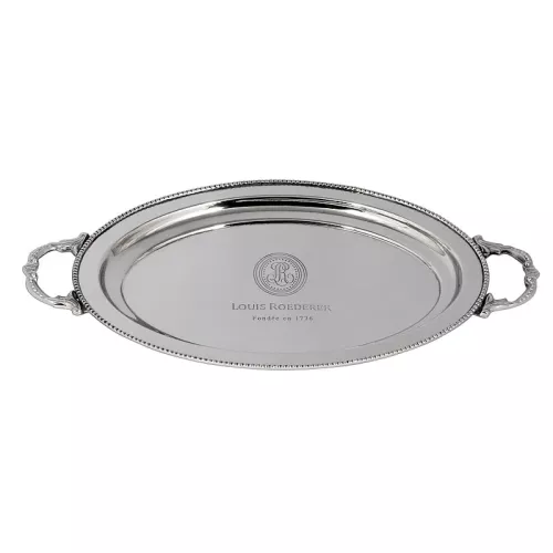 Tray 43x28x2cm Oval silver-colored