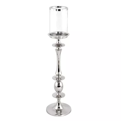 Floor candle Lantern Laura 20x20x125cm silver