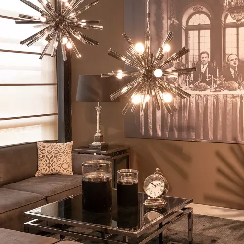 Payaa Table lamp 18x18x67cm with black shade silver classic (112585)