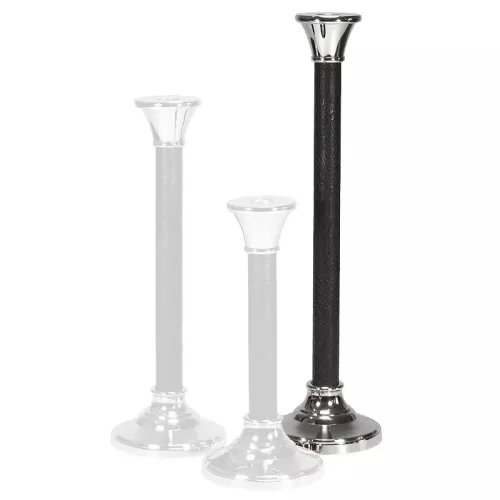 Candle holder Carlow 12x12x43cm Large silver and black