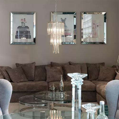 Payaa Ceiling lamp chandelier 35x35x68cm silver glass (111725)