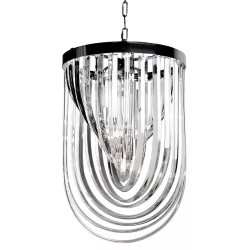 Ceiling lamp 40x40x63cm luxury glass and silver