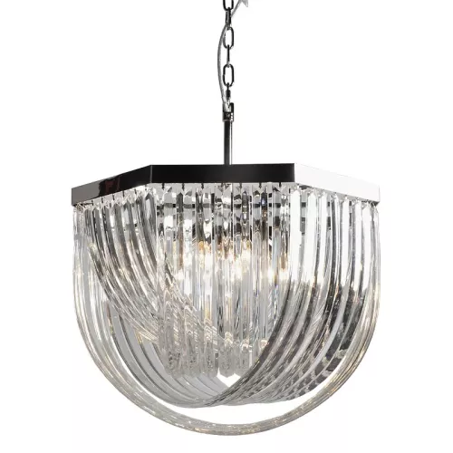 Ceiling lamp 61x61x43cm luxury glass and silver