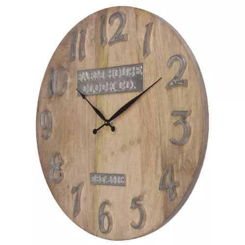 Wall clock 61x61x4cm wood vintage