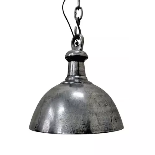 Ceiling lamp 36x36x38cm silver raw metal