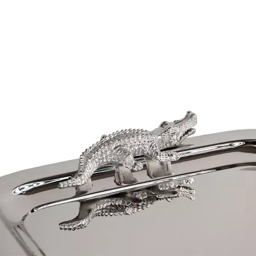 Payaa Tray 57x39x4cm Aligator handle silver (106995)
