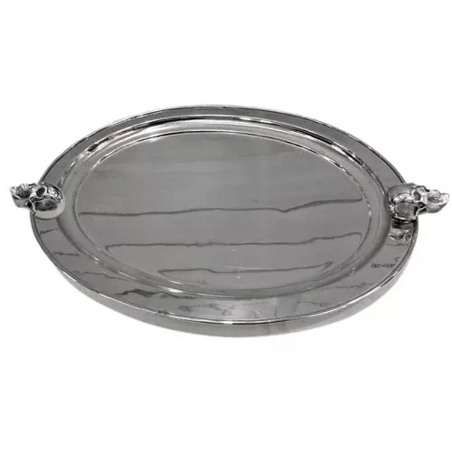 Tray 62x43x8cm Oval With skull Round handles