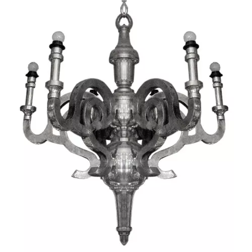 Ceiling lamp 93x93x102cm chandelier (Excl. Shades) raw silver