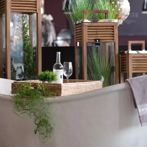 Payaa Tray Set Violet 67x64x7cm & 42x40x7cm wood (115171)