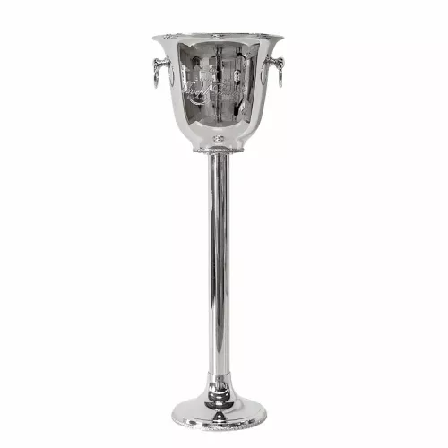 Wine cooler On Stand 24x24x68cm silver with handle