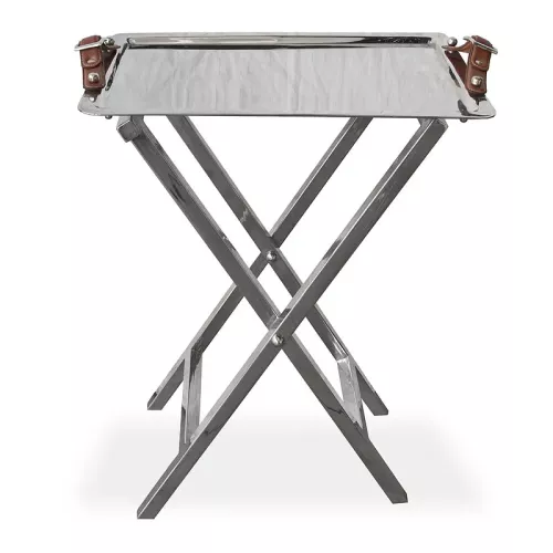 Tray On Stand 46x37x60cm With Leather Handles