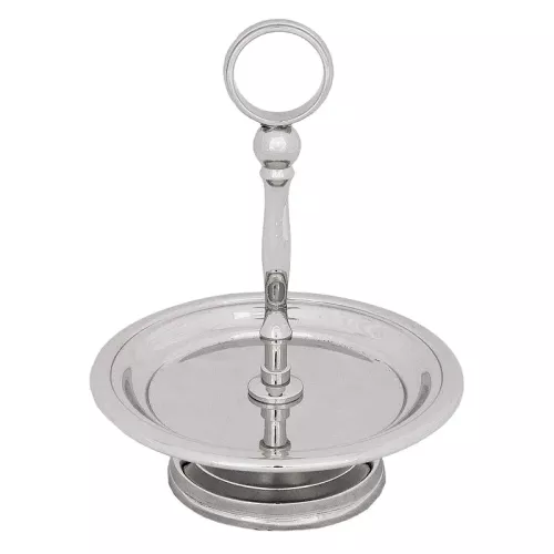 Cake stand 14x14x18cm SILVER