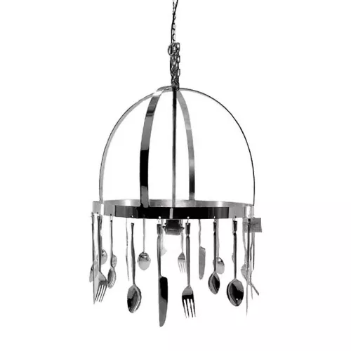 Ceiling lamp 42x42x60cm made of cutlery